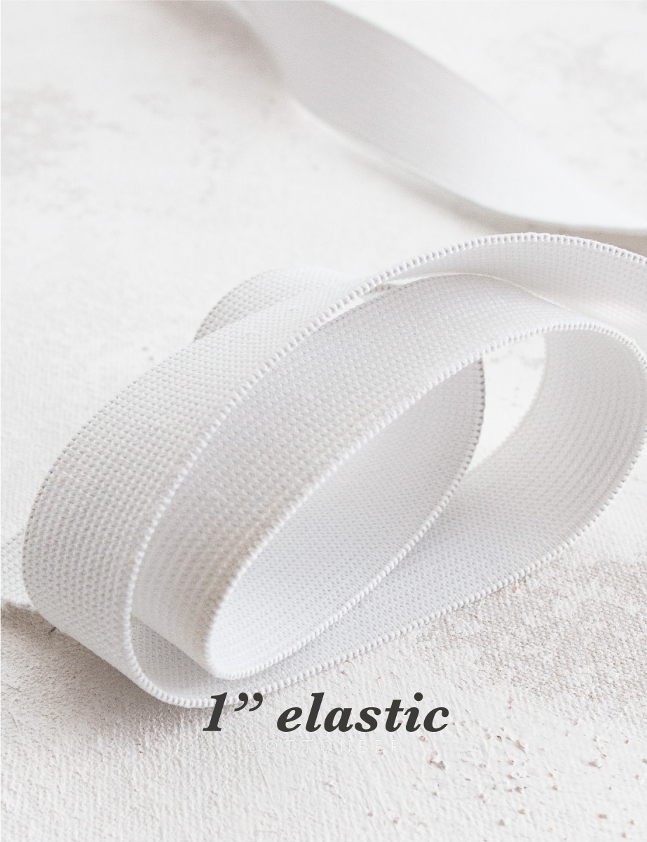 1/2 Knitted Elastic in White  By The Yard - Cottoneer Fabrics