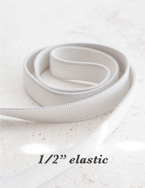 1 Knitted Elastic in White  By The Yard - Cottoneer Fabrics