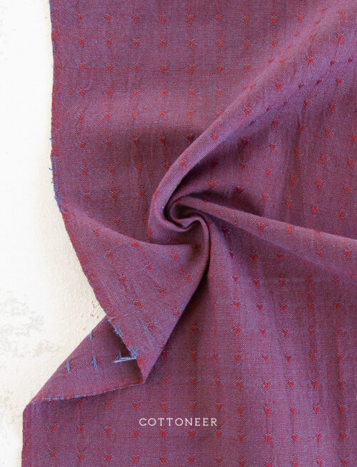 QH-DH55-03-ROYAL-dobby-hearts-queen-of-hearts-wide-width-cotton-by-fableism-supply-co-1
