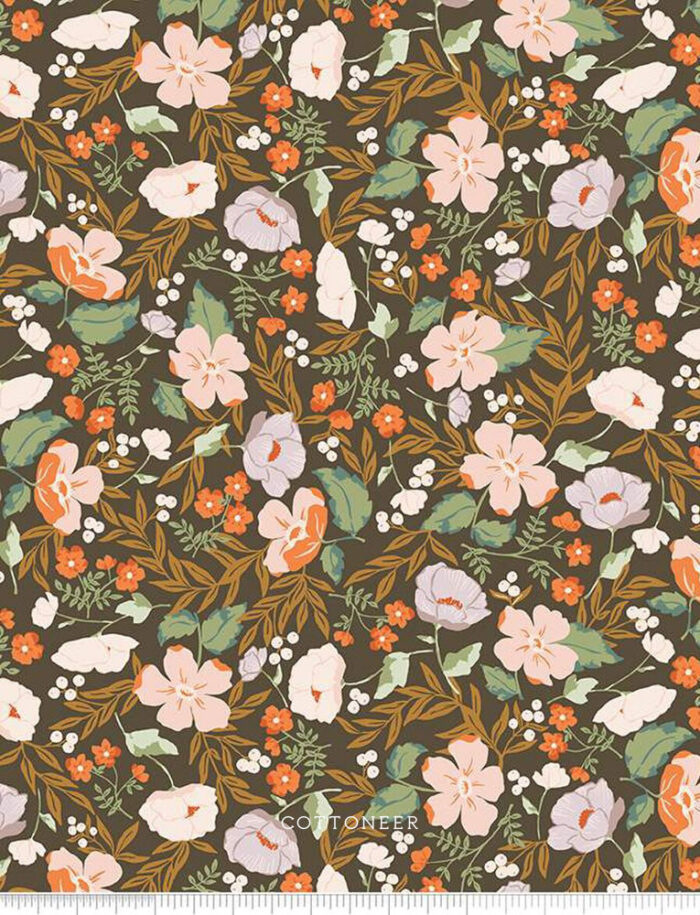 Boho Blooms Brown | Winged Medley by Katherine Lenius