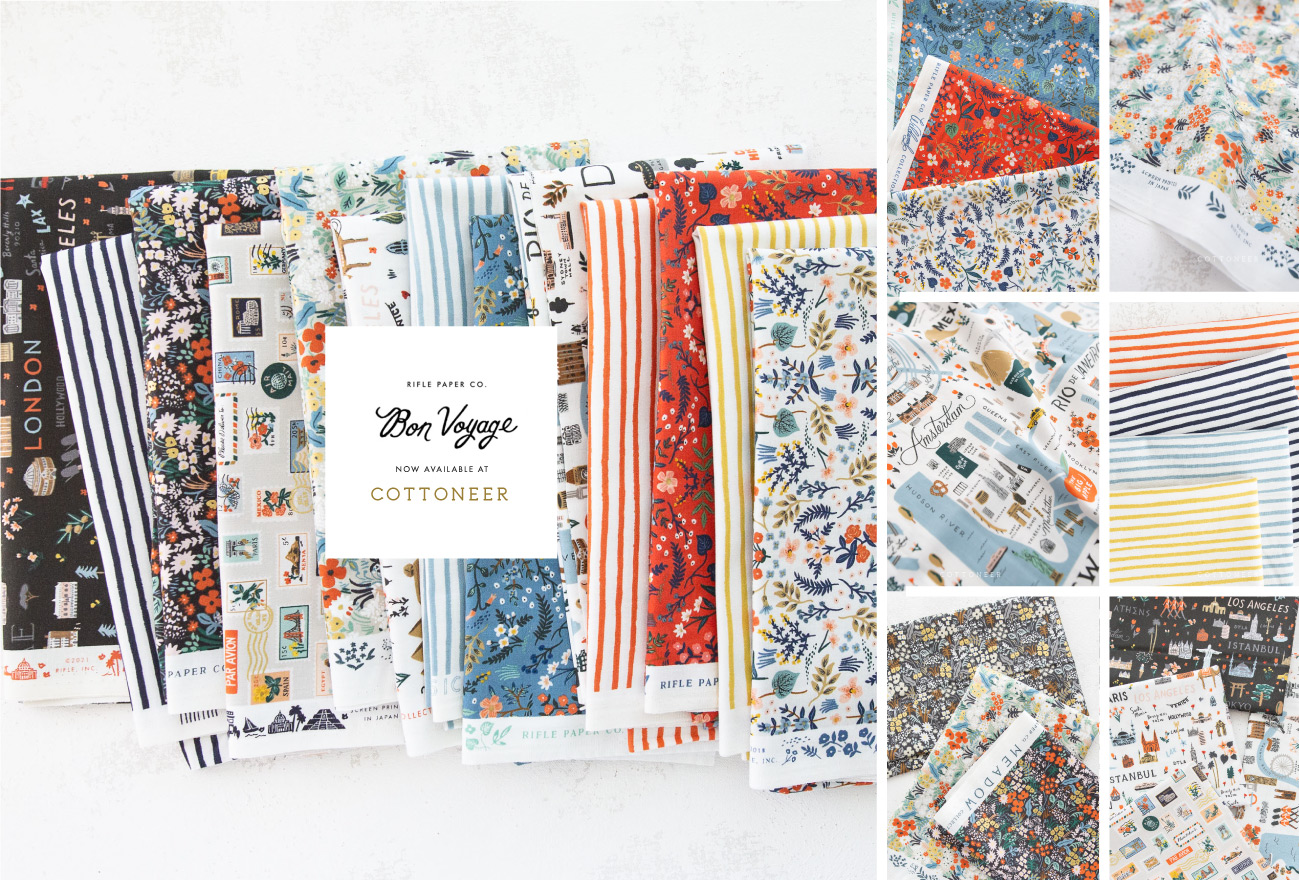 Bon Voyage by Rifle Paper Co is now available at Cottoneer Fabrics!