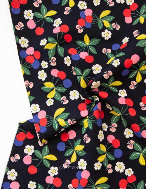 cherries-in-navy-fruit-salad-linen-canvas-by-kokka