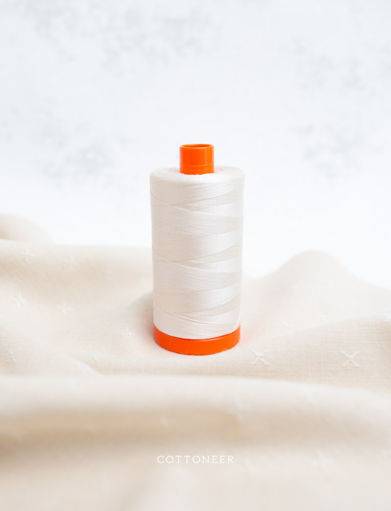 Light Sand | 50wt Aurifil 100% Cotton Mako Thread - 1,422 Yards (2000) - Image 3