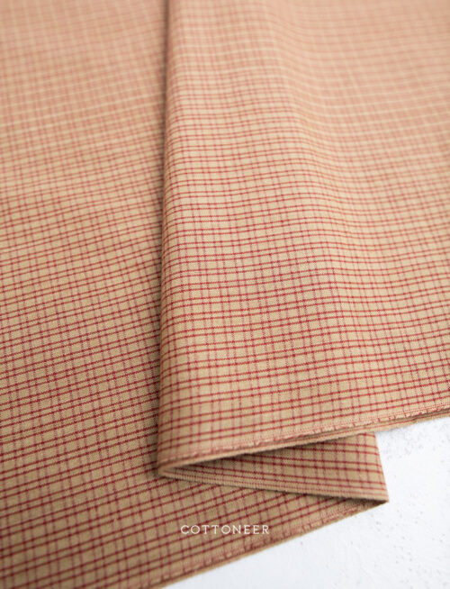 double-mini-windowpane-latte-red-cottage-yarn-dyed-homespuns-1