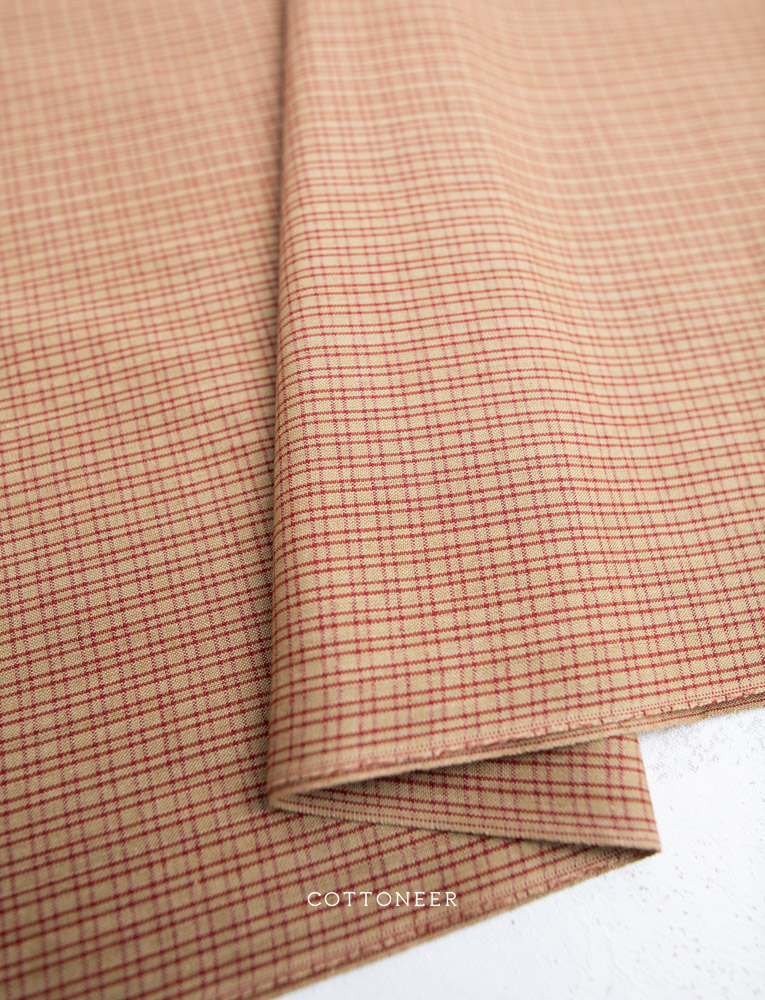 double-mini-windowpane-latte-red-cottage-yarn-dyed-homespuns-1