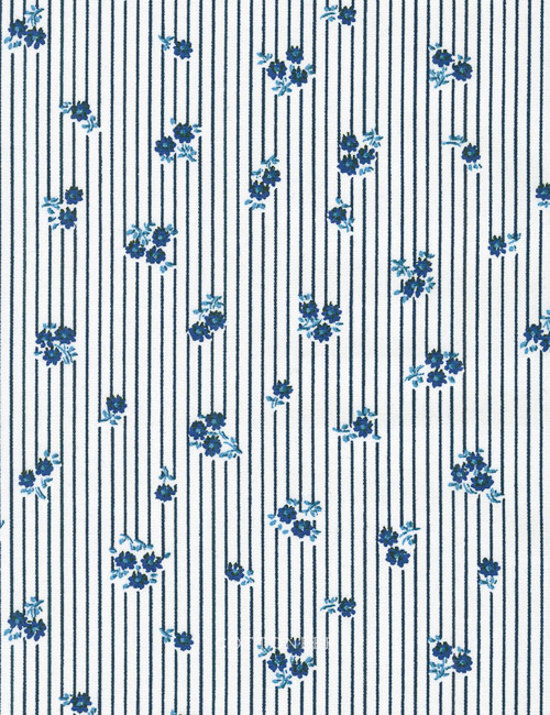 floral-stripe-in-navy-petite-garden-blues by-sevenberry