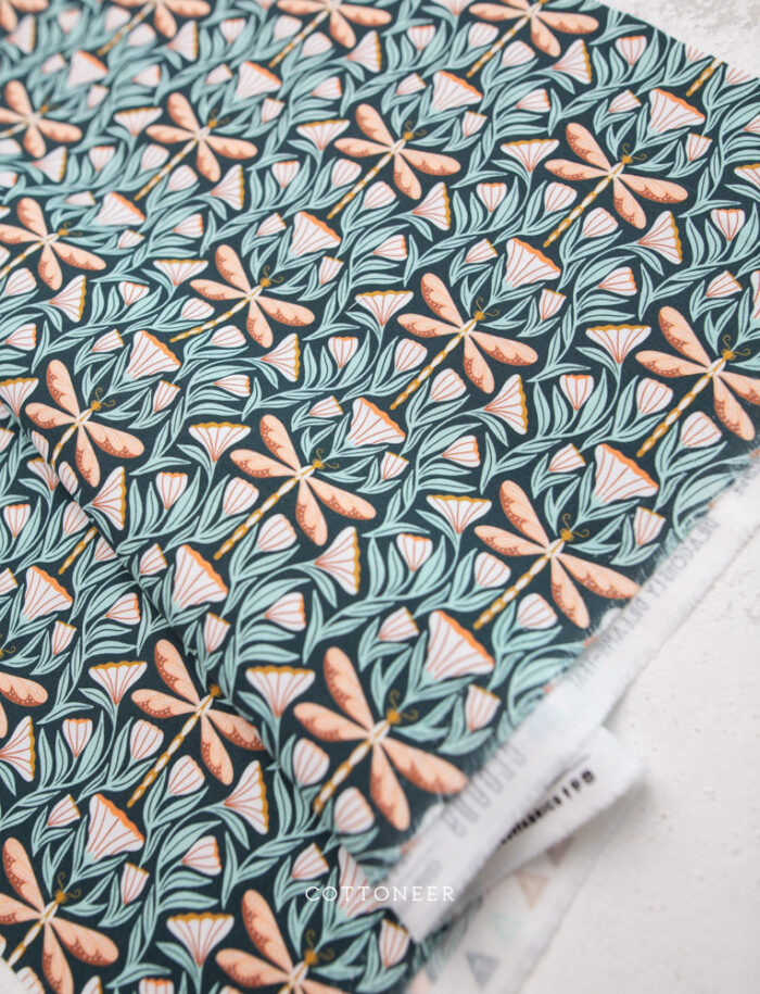 Dragonfly Dreams Teal | Florissima Organic Cotton by Juliana Tipton for Cloud9 Fabrics - Image 2