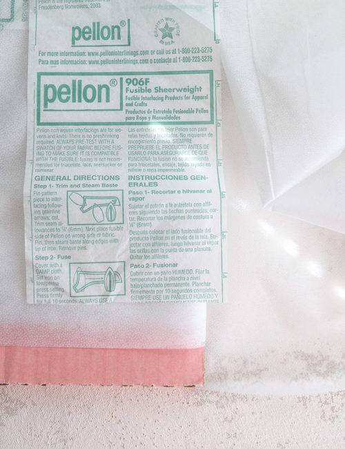 pellon fusible interfacing 3/4 in X 10 yards, package shows wear