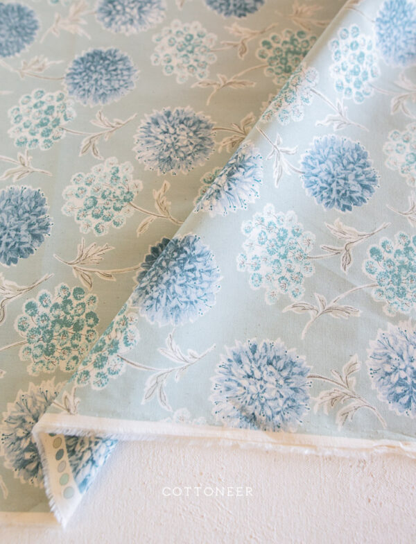 Flower Cuttings Mint Grace by Sevenberry Cottoneer Fabrics