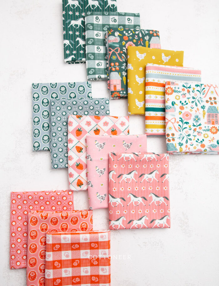 Pressed Flowers Pink/Orange | Happy Homestead Organic Cotton by Samantha Johnson for Cloud9 Fabrics - Image 3