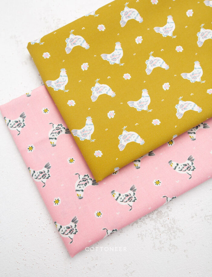 Happy Hens Pink | Happy Homestead Organic Cotton by Samantha Johnson for Cloud9 Fabrics - Image 2