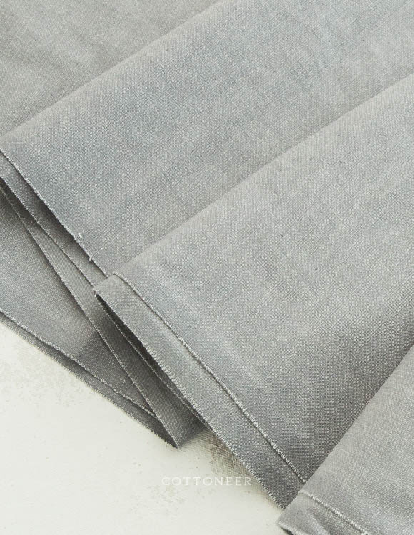 Kent Cotton Chambray in Slate Rock - Cottoneer Fabrics