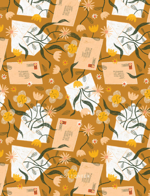 love-letters-caramel-snail-mail-meenal-patel-by-cloud9-fabrics