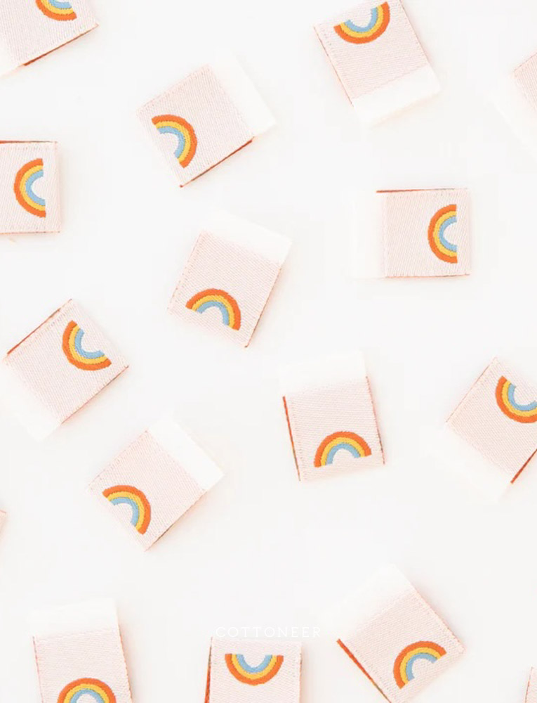 Mini Rainbow Woven Labels by Sarah Hearts | Pack of 8 - Image 2