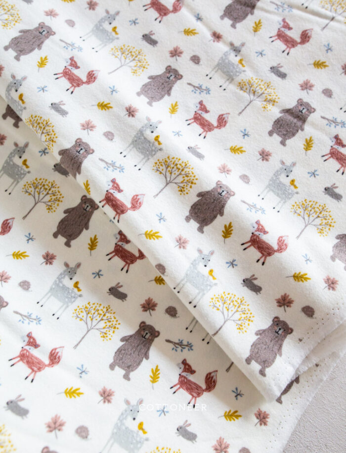 Woodland Creatures Cream Flannel | Riley Blake - Image 2