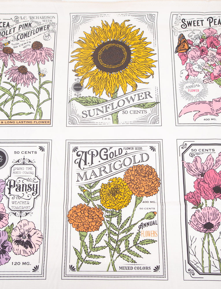 Vintage Seed Packet Panel | My Secret Garden by Stacy Iest Hsu | 1 Yard Panel - Image 5