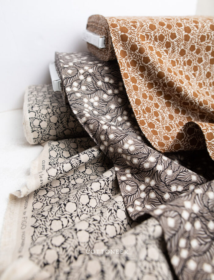 Chain Floral in Black | Rhythm & Leaves Linen Blend by Cecilia Pettersson - Image 5