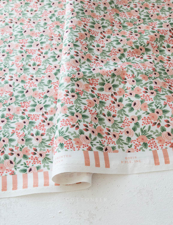Steel RJR. Rifle Paper Co Fabric Garden Party Rosa Rose Cotton