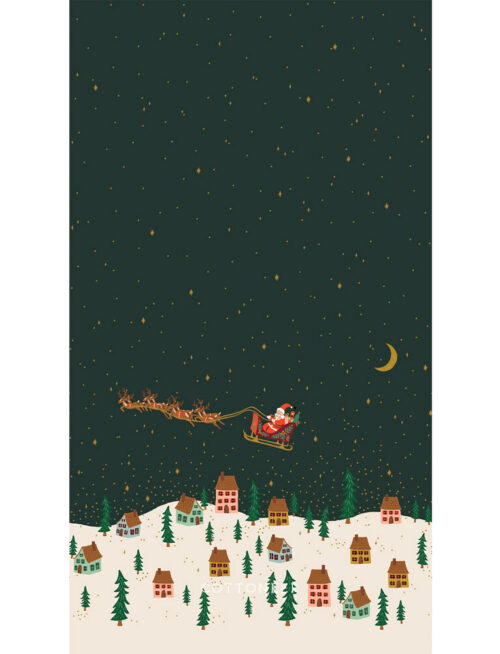 santa's-sleigh-evergreen-metallic-holiday-classics-by-rifle-paper-co
