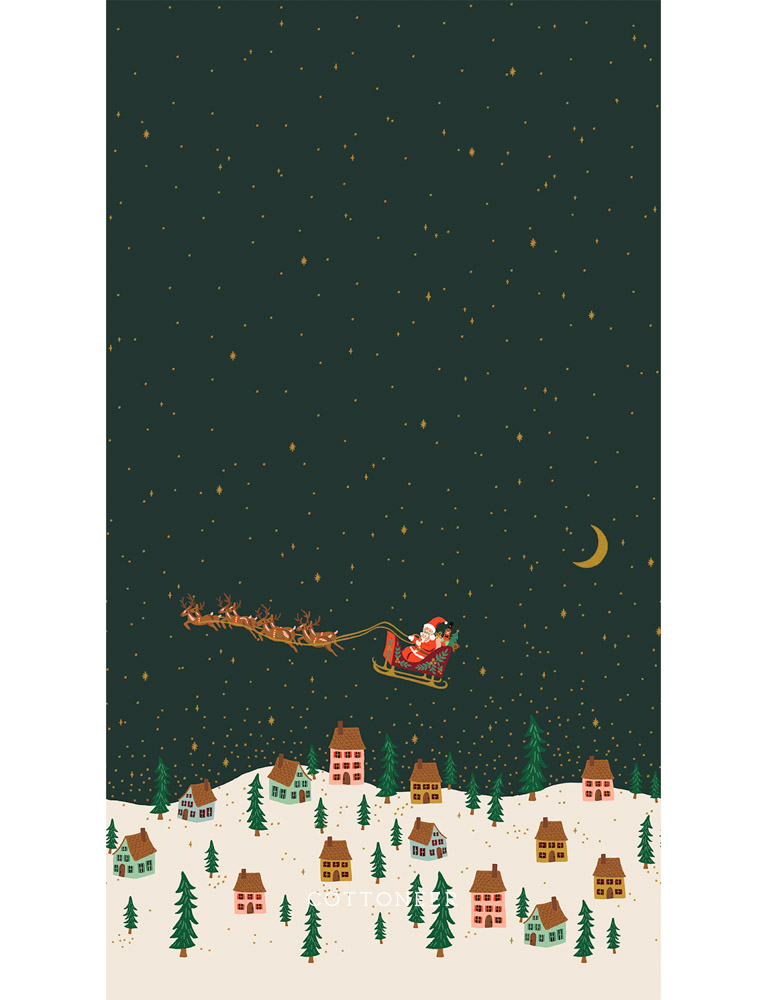 santa's-sleigh-evergreen-metallic-holiday-classics-by-rifle-paper-co