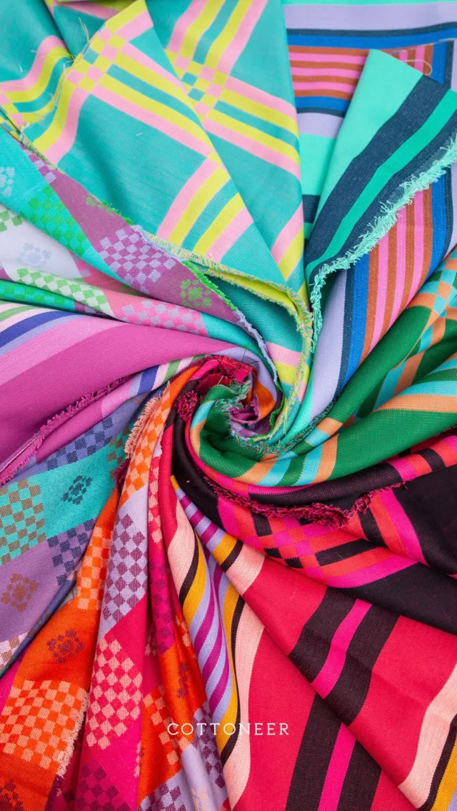 More gorgeous wovens from @annamariatextiles have hit the shelves! Introducing Narrative - a vibrant collection of heavier-weight wovens featuring a rich array of textures and colors! Perfect for home decor, garments, and accessories. 
-
#cottoneer #cottoneerfabrics #annamariatextiles #annamariatextilesnarrative #wovenfabric #homedecorfabric #garmentsewing