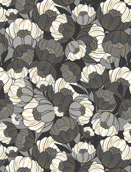 Dark Floral // Winter Floral // Fabric